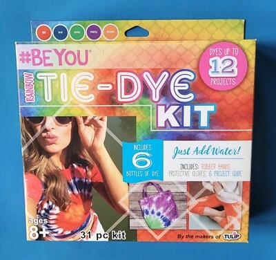 New #BeYou Rainbow Tie-Dye Kit 31 Pc 5 Colors Just Add Water Up To 12 Projects - Image 1 of 4