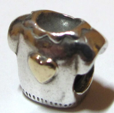 Camiseta Pandora ALE 925 y 14k Oro con Corazón Retirado Dije Cuentas Foto 1 de 3