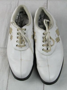 Zapatos de golf Footjoy para mujer e-Comfort blanco tostado punto argyle talla 7,5 M - Imagen 1 de 8