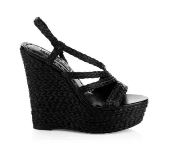 Sandalia de cuero alpargata con plataforma de cuña tejida ALICE + OLIVIA Tenley 7,5 Foto 1 de 4