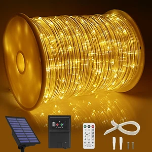 164 FT 1000 LED Rope Lights Solar Powered Waterproof String Lights 8 Modes Outdo - Picture 1 of 8