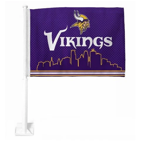 NFL Minnesota Vikings Car Flag, Double Sided, UV Fade Resistant Cover