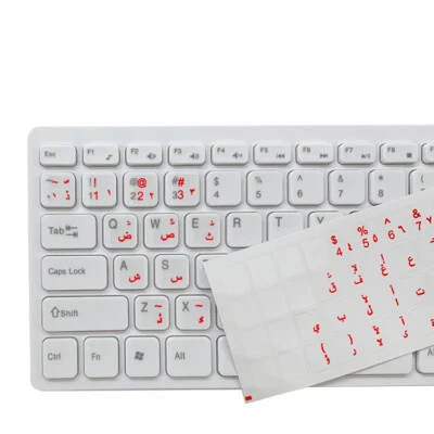 Transparent Keyboard Stickers ARABIC in 8 Colours See-Through Clear for laptop - Image 1 of 4