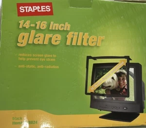 Staples 14 - 16 Inch Glare Filter with Ground - Computer TV Black - Item #638824 - Picture 1 of 7