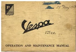 DOUGLAS VESPA 125cc SCOOTER ORIGINAL 1957 OPERATION & MAINTENANCE HANDBOOK - Picture 1 of 1
