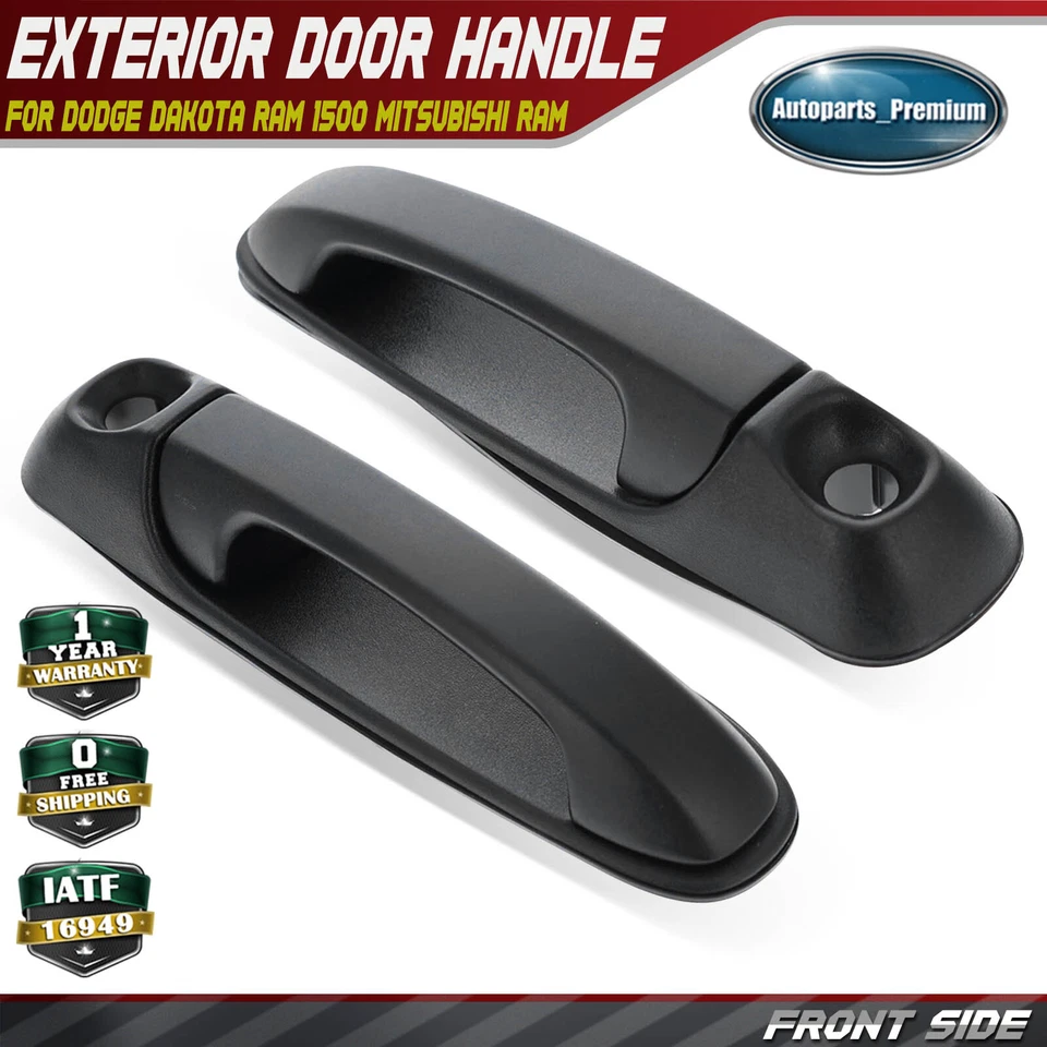 2x Upgraded Metal Exterior Door Handle w/Keyhole for Dodge Dakota Ram 1500 Front - Image 1 of 4