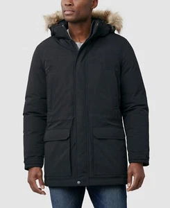 Outdoor Life Men's Black Lined Hooded Full Zip Winter Parka Coat Jacket Size S - Picture 1 of 2