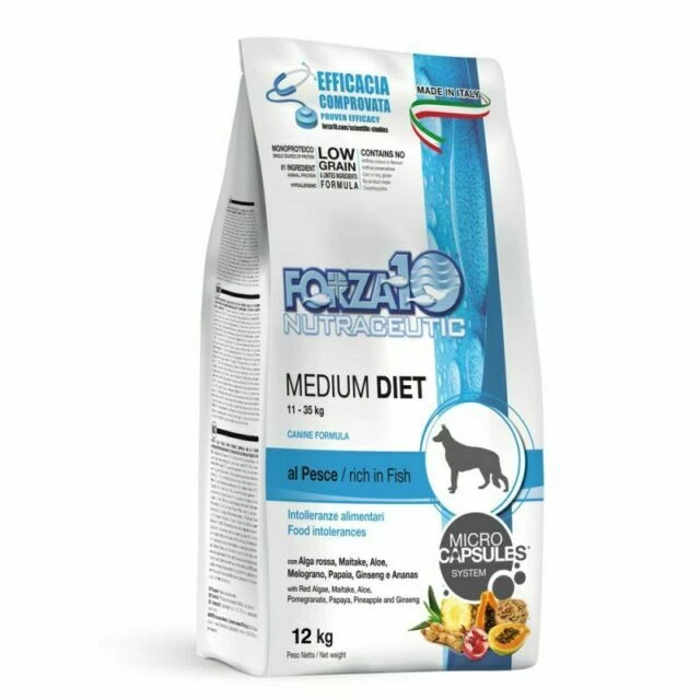 FORZA10 Medium Diet al Pesce Cibo Secco per Cani - 12 Kg