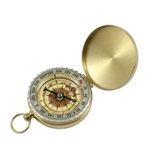 Leuchtende Taschenuhr Messing Stil Militär Armee Kompass Outdoor Camping Schlüsselanhänger - Bild 1 von 11