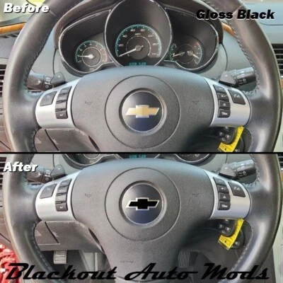 Adesivo gravata borboleta emblema volante pré-cortado preto brilhante para 2007-13 Impala Malibu - Imagem 1 de 3