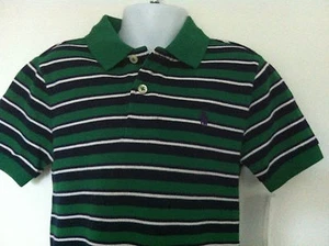 Polo Ralph Lauren SS Green Polo Shirt Navy/White/Purple Stripe Size 4T NWT - Picture 1 of 6