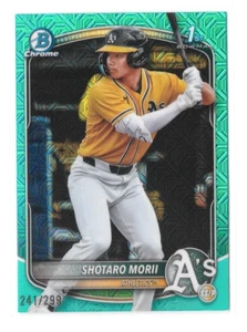 2025 Bowman Chrome 1st Shotaro Morii #BCP-170 Aqua Mojo Refractor /299 - Picture 1 of 3
