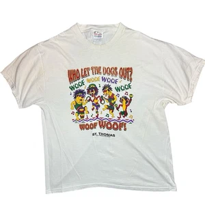 Vintage 2000 Who Let The Dogs Out? St. Thomas Shirt Men's Size LARGE - Picture 1 of 7