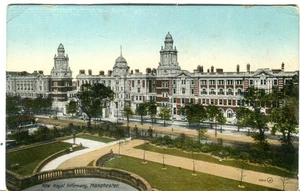 UK Manchester - New Royal Infirmary old postcard - Picture 1 of 3