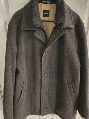 Chaquetón de lana de cachemir gris carbón Hugo Boss para hombre XXl Foto 1 de 4
