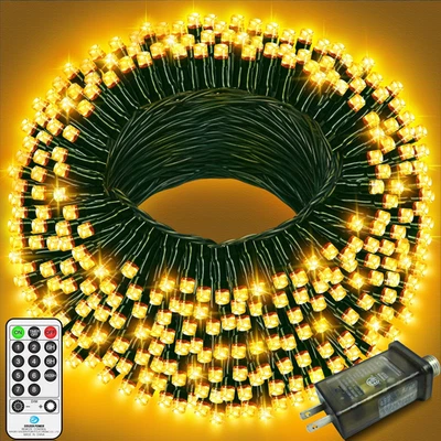 Christmas Lights Warm White, 196 FT 500 LED Outdoor Waterproof Christmas Tree Li - Image 1 of 4
