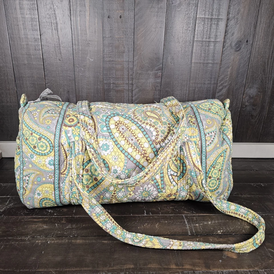 Bolso de Lona Vera Bradley Retirado Fin de Semana Limón Parfait Paisley Amarillo Turquesa Foto 1 de 4