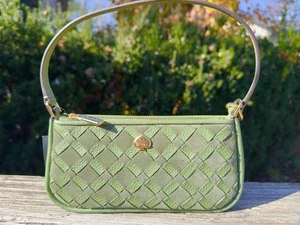 Kate Spade Kayla Wildleder geflochtenes Leder wandelbare Handgelenktasche KM148 neu mit Etikett grün - Bild 1 von 11