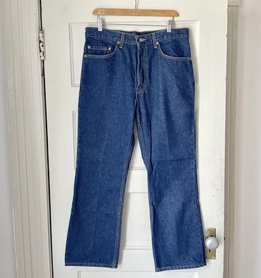 Jeans Levis 517 Vintage Bootcut 34x29 Rojo Pestaña Lavado Oscuro EE. UU. Y2K 2001 Etiqueta de Papel  Foto 1 de 4