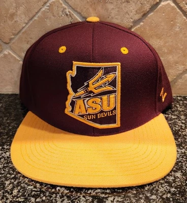 ASU Arizona State Sun Devils Zephyr Maroon Adjustable Flat Billed Hat Cap - Image 1 of 4