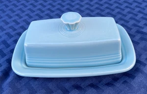 Fiesta New Extra Large Covered Butter in Sky Blue. - Picture 1 of 10