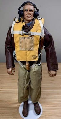 12” WWII Dragon/Custom USAAF B-3 Bomber Crewman Pilot Figure Weathered Gear - Image 1 of 4