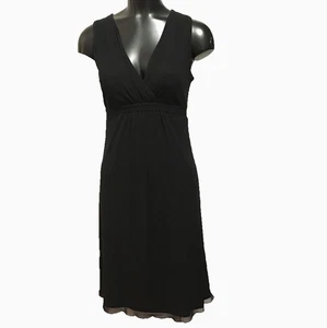 Portmans Black Midi Dress Sz S LBD Sleeveless A-Line BoHo Cocktail/Party - Picture 1 of 8