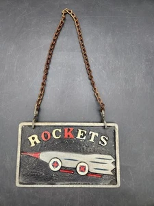 1950's Chicago Metal Craft car club sign Rockets Original Port Ca Tag Rare - Picture 1 of 5