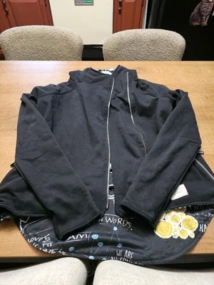 Love Life By Peace Love World Black Hoodie With Graphic Lining & Zippered Pocket - Image 1 of 4