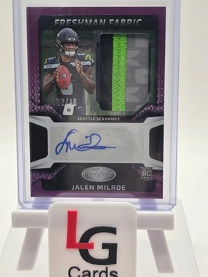 2025 Panini Certified Jalen Milroe FOTL Purple patch Auto/40 Seahawks RC JS - Image 1 of 2