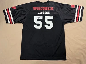 STARTER Wisconsin Badgers Football Jersey Youth Size Large Signed #55 - Picture 1 of 7
