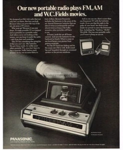 1970 PANASONIC Portable AM/FM Radio Pop-Up TV W.C. FIELDS Vintage Ad - Picture 1 of 1