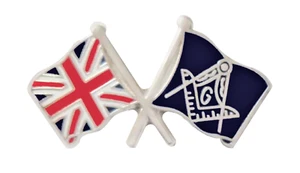 United Kingdom and Masonic - With "G" - Freemasonry Friendship Pin Badge - Foto 1 di 3