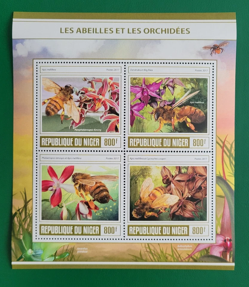 Níger 2017 / Abejas y orquídeas / 4v ms Foto 1 de 1