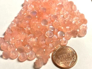 24 VERY Teeny Tiny Pearlized Pale Pink Plastic Shank Doll Buttons 1/4" 6mm 12967 - Picture 1 of 3