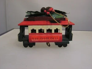 Christmas Ornament Musical Street Car San Francisco Music Box Co Vintage Holiday - Picture 1 of 6