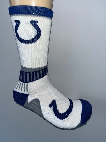 INDIANAPOLIS COLTS NFL FOOTBALL WHITE SPORT FAN LOGO CREW LENGTH SOCKS LARGE Q Cover