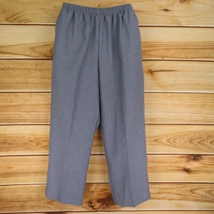 Alfred Dunner Stretch Waist Dress Pants Womens 16 Gray Heathered Pockets Pull-On - Picture 1 of 6