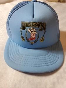 Vintage Branson Missouri Music Graphic Mesh Light Blue Snapback Trucker Hat - Picture 1 of 4