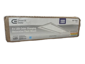 CE 50 in. x 15 in. Satin Nickel, White LED Flush Mount Ceiling Light - Picture 1 of 1