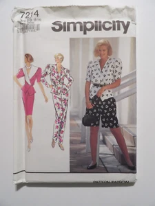 Simplicity Pattern Misses' Top Skirt Pants Shorts 6-14 Uncut #7214 Vintage 1991 - Picture 1 of 3