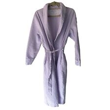 The Vermont Country Store Womens Seersucker Robe Size Small S Lavender Cotton