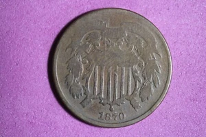 Estate Find 1870 - Shield Two Cents!!!  #K41224 - Picture 1 of 2