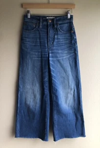 Madewell Women’s Blue Wide Leg Crop Jeans Size 25 - Picture 1 of 12