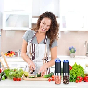 Electric Salt and Pepper Grinder Automatic Gravity Grinder Mill 2PC - Picture 1 of 6