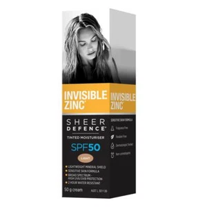 Invisible Zinc SPF 50+ Sheer Defence Tinted Moisturiser Medium 50g - Picture 1 of 6