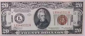 1934A $20 Federal Reserve Note. "HAWAII EMMER ISSUE", Store Sale #035004 - Picture 1 of 4