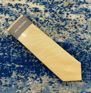 NUEVA Corbata Van Heusen Mezcla Delgada Amarilla Delgada Estrecha - Imagen 1 de 4