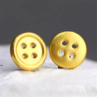 1pcs Pure 999 24K Yellow Gold Women 3D Lucky Button Coin Pendant 0.7-1g