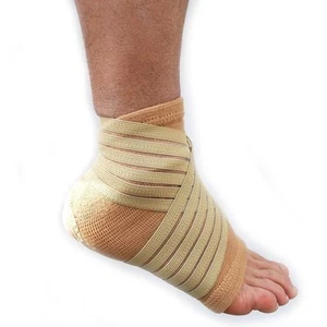 Elastisch Dehnbar Sport Fuß Knöchel Unterstützung Fußkettchen Bandage Wrap Fitnessstudio Schutz x 2 - Bild 1 von 5